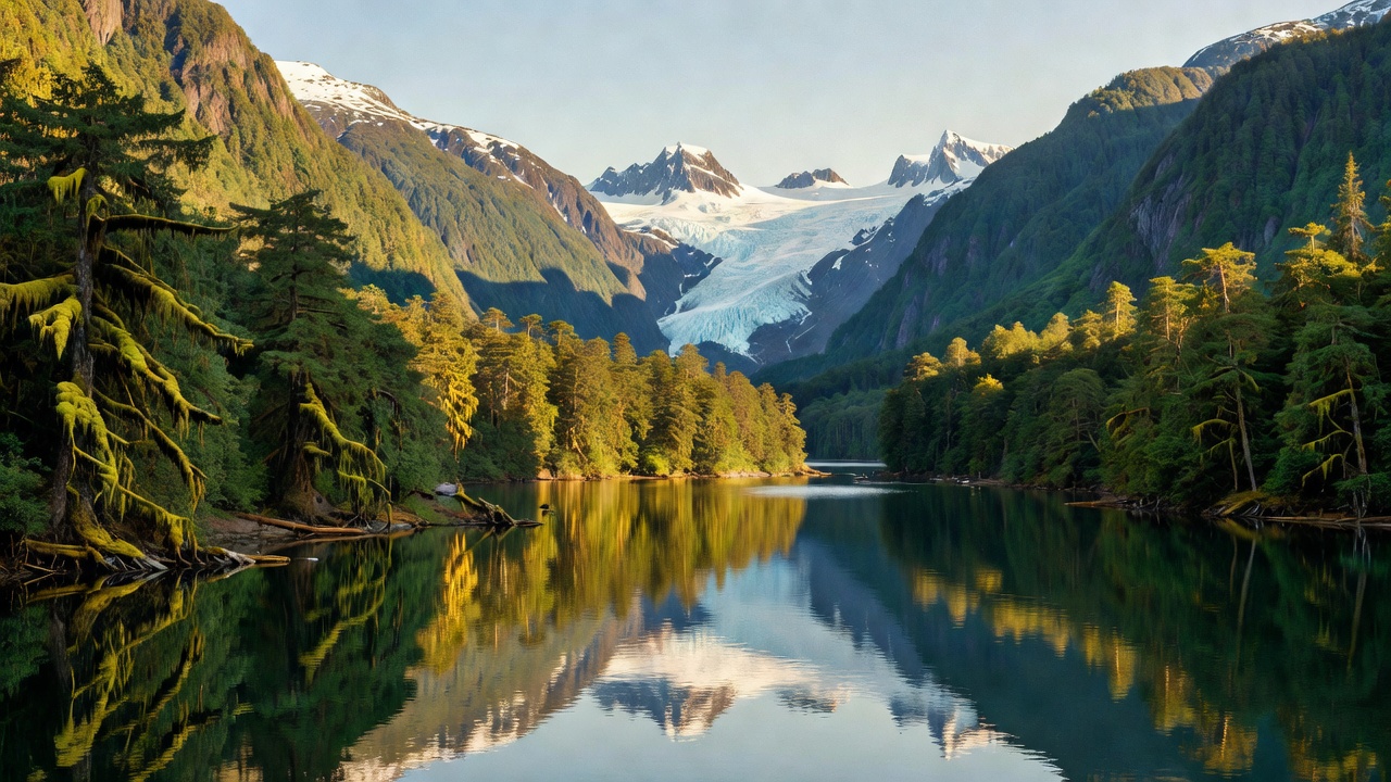 An imagined scene of Tongass National Forest