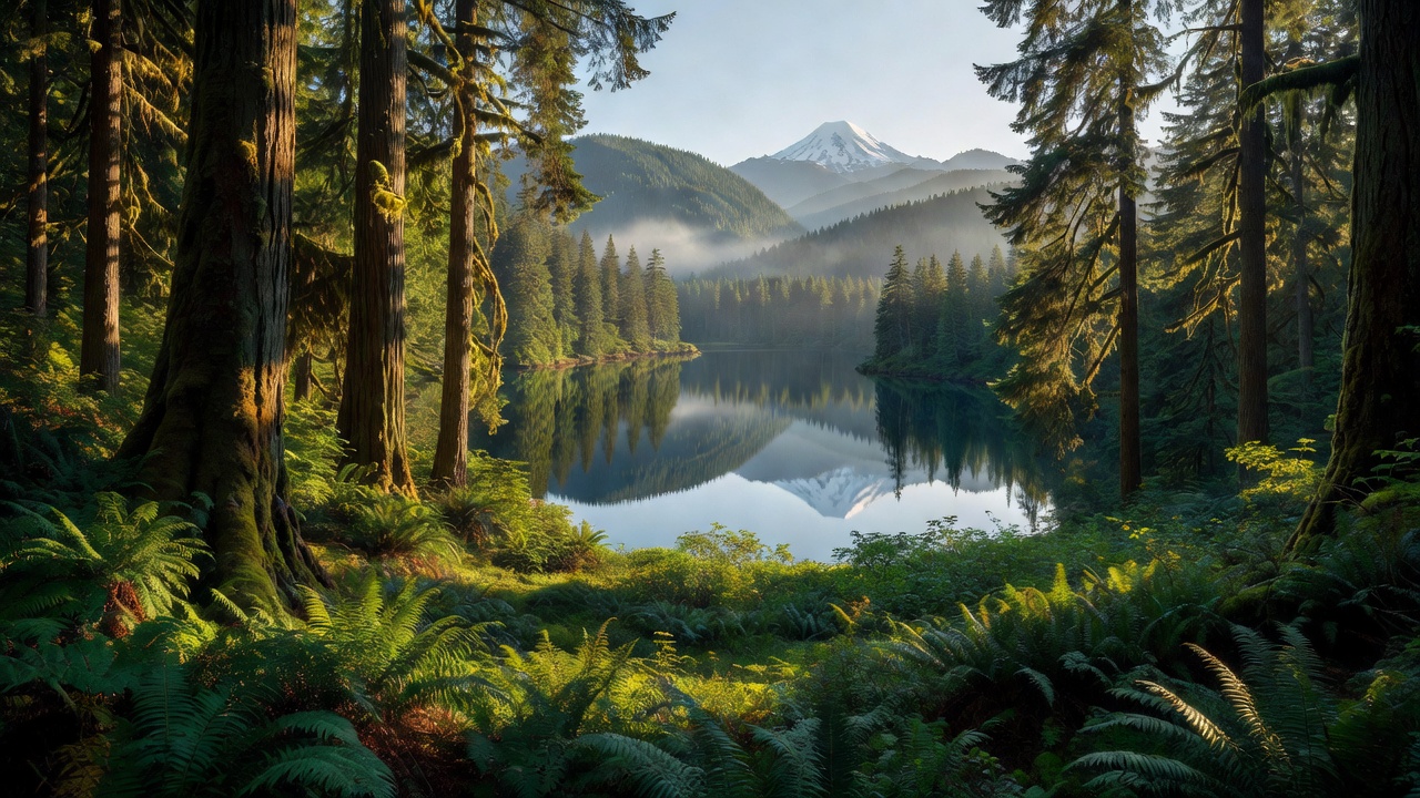 An imagined scene of Willamette National Forest
