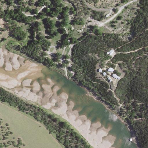 Aerial view of the land around Burnet County — near Marble Falls