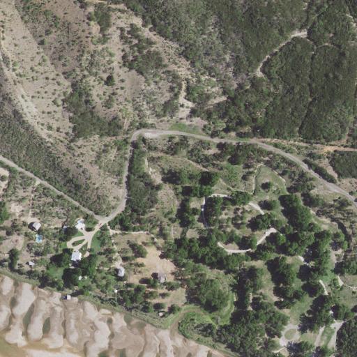 Aerial view of the land around Burnet County — near Marble Falls