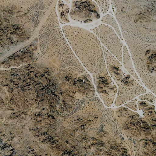 Aerial view of the land around BLM public land — near Barstow