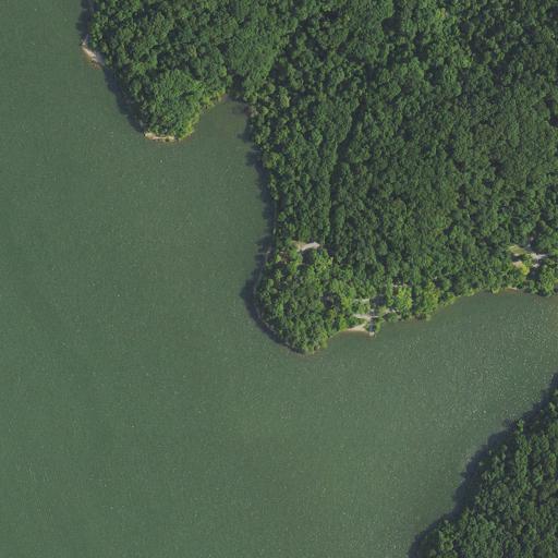 Aerial view of the land around Trigg County — near Land Between