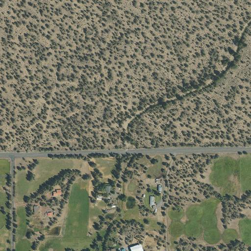 Aerial view of the land around BLM public land — near Bend